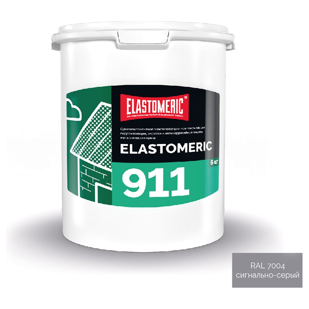 Изображение товара Акриловая гидроизоляционная мастика Elastomeric Systems 6 кг серый для кровли