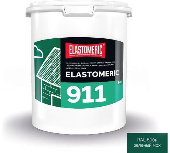 Изображение товара Мастика Elastomeric Systems изоляционная 6кг зеленый мох elastomeric-911 6005003