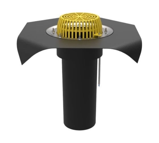 Изображение товара Воронка кровельная Татполимер 160х450 мм с подогревом, с фартуком из полимербитумного полотна ТП-01.160/4/В-Э 39854