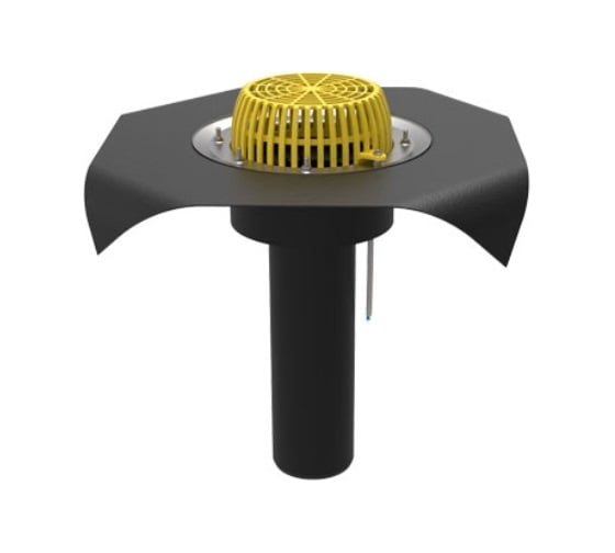 Изображение товара Воронка кровельная Татполимер 110х450 мм с подогревом, с фартуком из полимербитумного полотна ТП-01.У.100/4/В-Э 39856