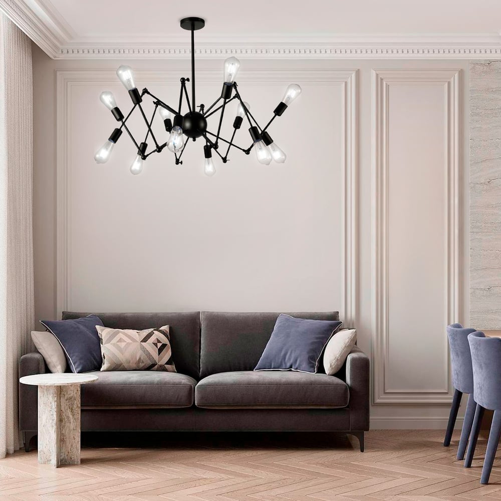 Изображение товара Люстра потолочная RITTER HALM 12хE27  черный стиль лофт