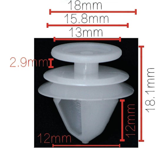 Изображение товара Клипса крепежная для а/м Renault, Lada обшивки двери, багажника 6991s6, 7703077469, 10 шт Nord-Yada 909470