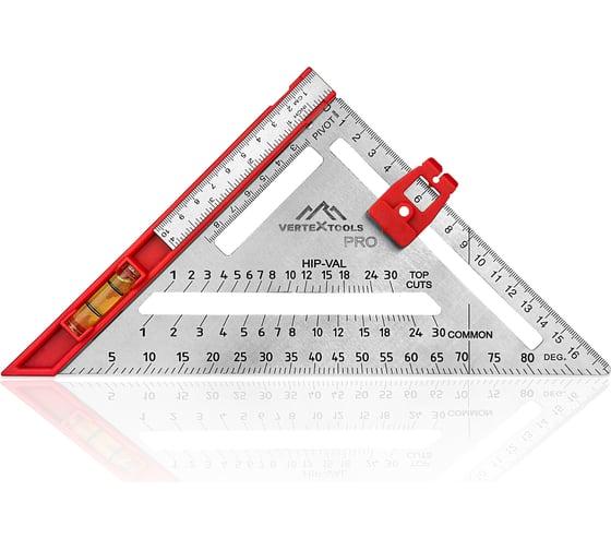 Изображение товара Угольник многофункциональный vertextools profi 6 в 1, inox+abs+магнит, толщина 2,0 мм 3046-2