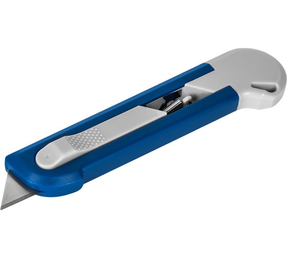 Изображение товара Нож технический КОБАЛЬТ "Безопасный", трапециевидное лезвие 19 мм, корпус из ABS пластика, блистер 916-653