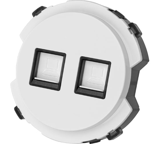 Изображение товара Двойная компьютерная розетка TDM ELECTRIC rj45, белая, "байкал" SQ1819-0016
