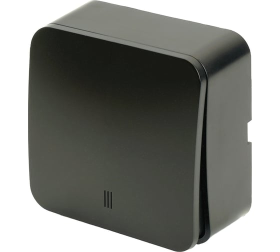 Изображение товара 1-клавишный выключатель открытой установки STEKKER с индикатором, 250в, 10а, ip20, серия софия, черный матовый, msw10-11-20-05, 49473