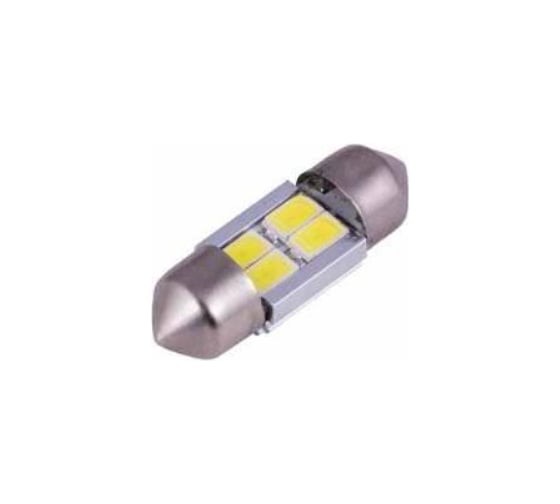 Изображение товара Светодиод МАЯК 12V T11x36 S8.5 4SMD (3528) WHITE (салон, номерн. знак) 4660007273300/4630010931238 12T11x36-W\4SMD