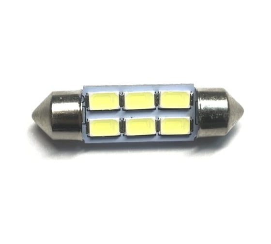 Изображение товара Светодиод МАЯК 12V T11x36 S8.5 6SMD (5050) WHITE (салон, номерн. знак) 12T11x36-W\6SMD5050