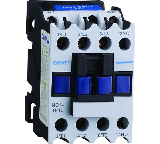 Изображение товара Контактор CHINT NC1-1801 18А, катушка 24В AC, 1НЗ AC-3 (R) 221456