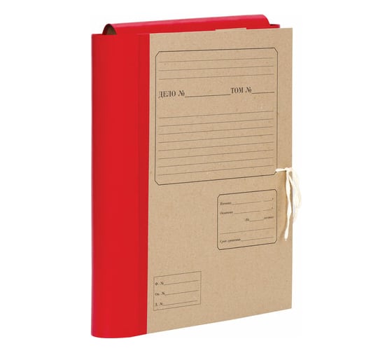 Изображение товара Папка архивная для бумаг ОФИСМАГ А4 225x310 мм, 80 мм, 4 завязки, крафт, корешок - бумвинил 123203