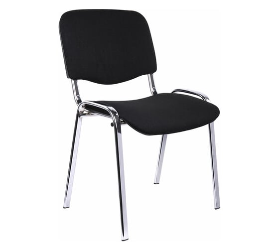 Изображение товара Стул для персонала и посетителей ОФИСМАГ Изо, хромированный каркас, ткань черная С-11 530064