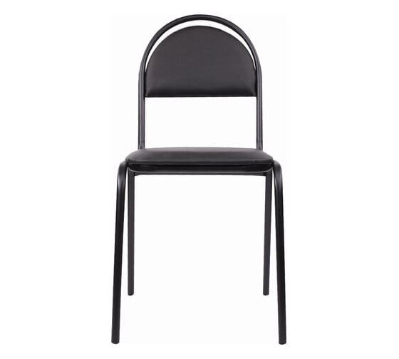 Изображение товара Стул для посетителей ОФИСМАГ Рс00м, черный каркас, кожзам черный 531890