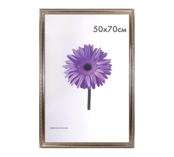 Изображение товара Рамка ОФИСМАГ премиум 50x70 см, пластик, багет 33 мм, Dorothy, серебро 0023-50-3330 390735