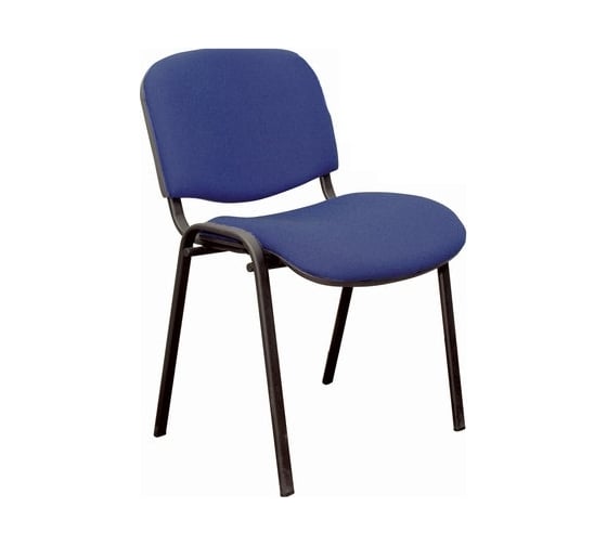 Изображение товара Стул для персонала и посетителей ОФИСМАГ Изо, черный каркас, ткань черно-синяя, В-12/с-14 530062