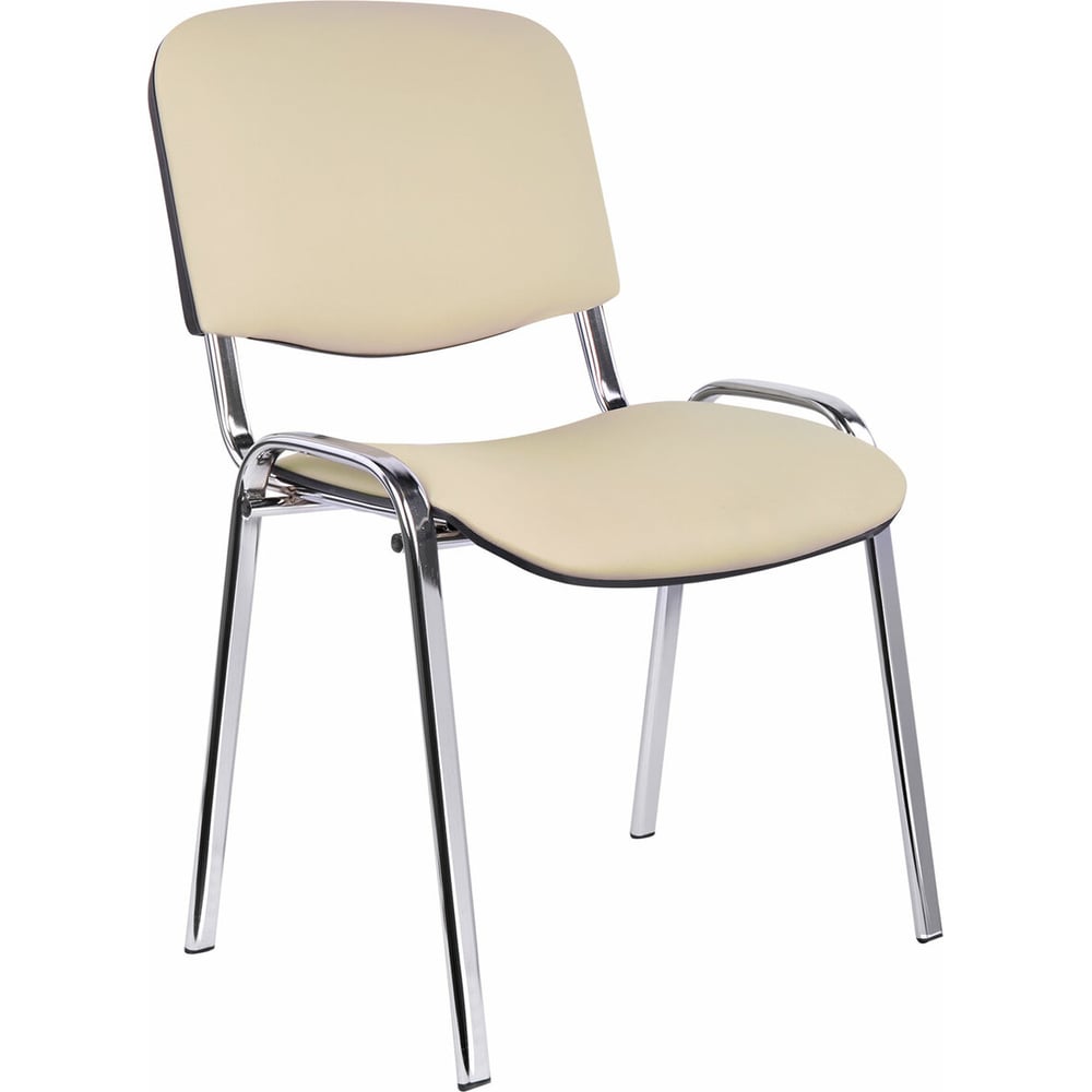 Изображение товара Стул офисный для персонала и посетителей ОФИСМАГ Изо хромированный кожзаменитель бежевый Z-21