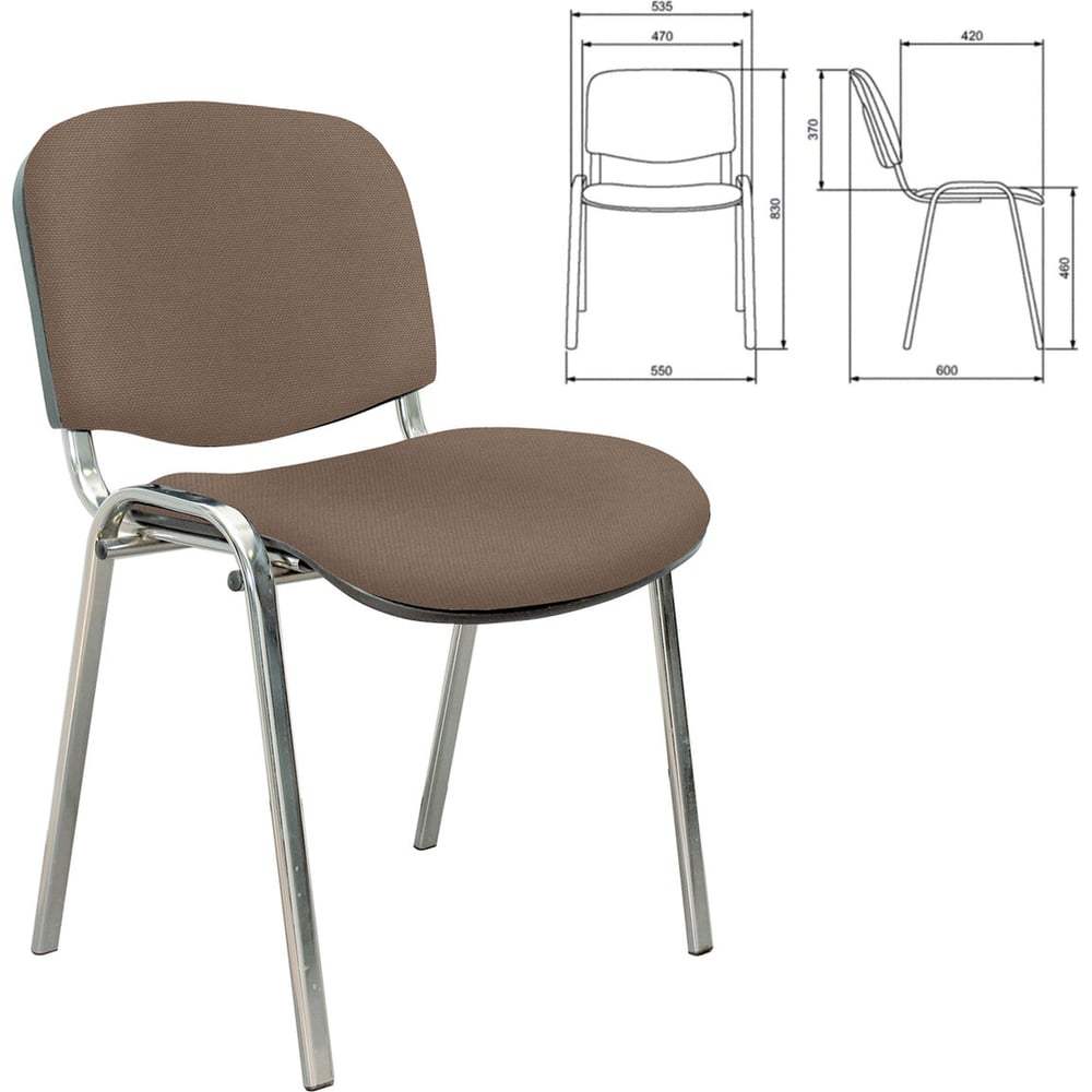 Изображение товара Стул для персонала и посетителей ОФИСМАГ Изо с хромированным каркасом