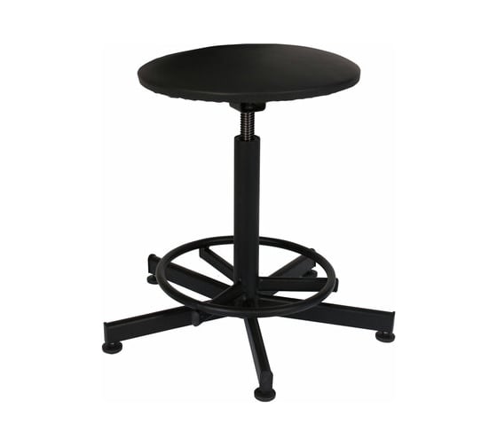 Изображение товара Стул-кресло кассира ОФИСМАГ ресепшен Рс37, без спинки, без подлокотников, кожзам, черное 532041