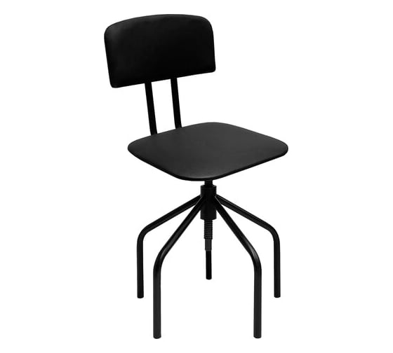 Изображение товара Стул-кресло кассира ОФИСМАГ ресепшен Рс66, на винте, без подлокотников, кожзам, черное 532789