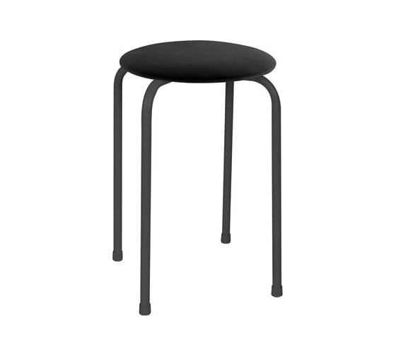 Изображение товара Табурет ОФИСМАГ Рс01-т011в, черный каркас, кожзам черный 531654