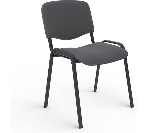 Изображение товара Стул для персонала и посетителей ОФИСМАГ Изо, черный каркас, серая ткань, В-3/с-71 меланж 530063