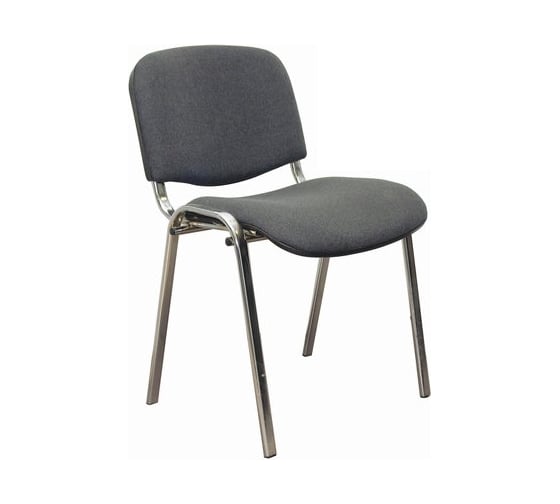 Изображение товара Стул для персонала и посетителей ОФИСМАГ Изо, хромированный каркас, ткань серая С-73 530066