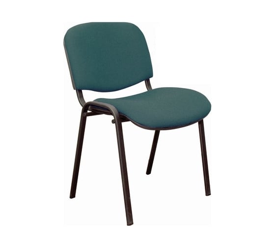 Изображение товара Стул для персонала и посетителей ОФИСМАГ Изо, черный каркас, ткань черно-зеленая В-21/с-33 530582