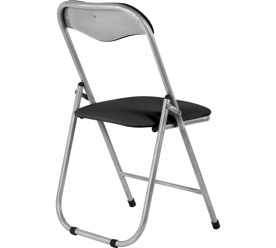 Изображение товара Стул складной для дома и офиса ОФИСМАГ Рс04, серебристый каркас, кожзам черный 532044