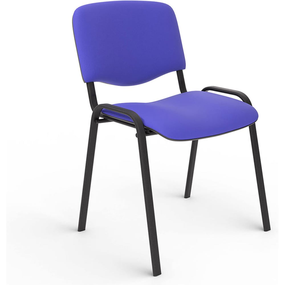 Изображение товара Стул офисный Изо черный каркас с синей тканью 110 кг грузоподъемность