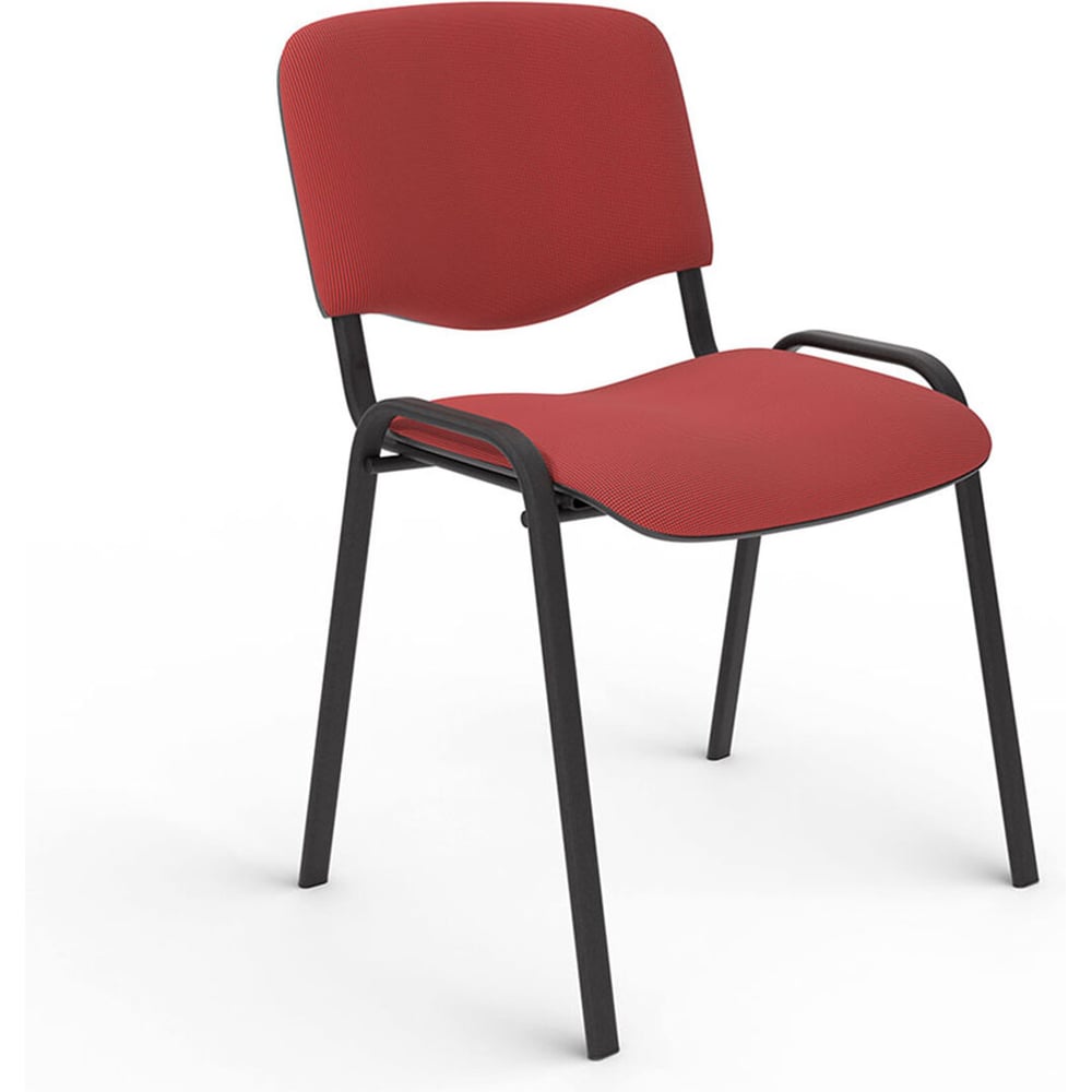 Изображение товара ОФИСМАГ Изо офисный стул черный каркас ткань черно-красная классический