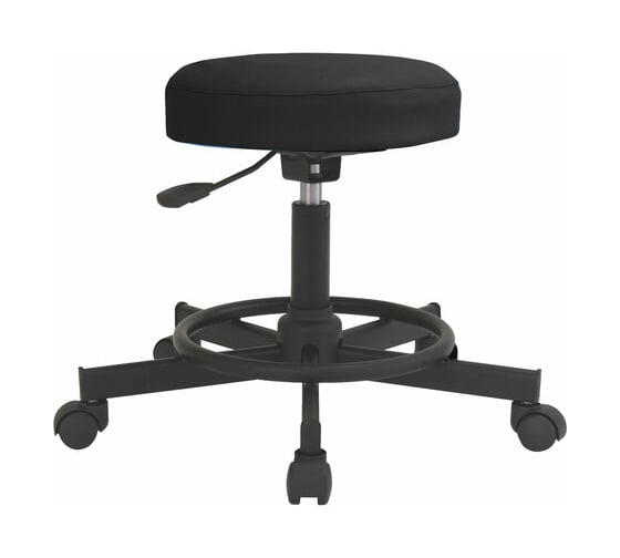 Изображение товара Стул-кресло оператора ОФИСМАГ Рс12, без спинки, без подлокотников, кожзам, черное 531643