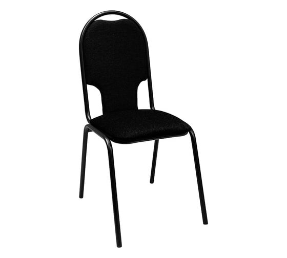 Изображение товара Стул для посетителей ОФИСМАГ Рс02м, черный каркас, ткань черная 532785