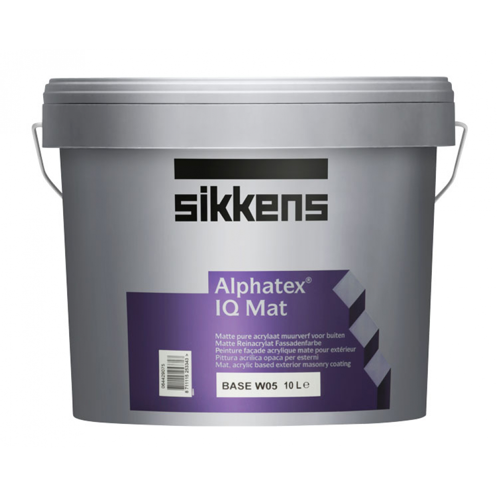 фото Краска sikkens sl alphatex iq mat универсальная особопрочная для мин.поверхностей,мат.,bs w05 10л 5260540
