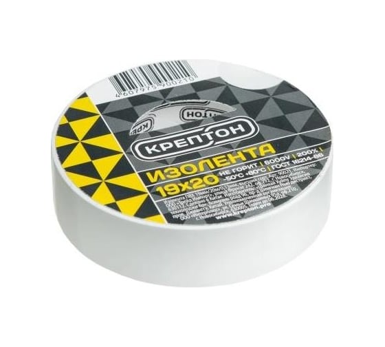Изображение товара Изолента Крептон 19 мм, 20 м, белая 90027