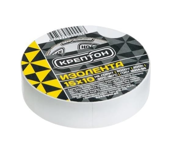 Изображение товара Изолента Крептон 15 мм, 10 м, белая 90007