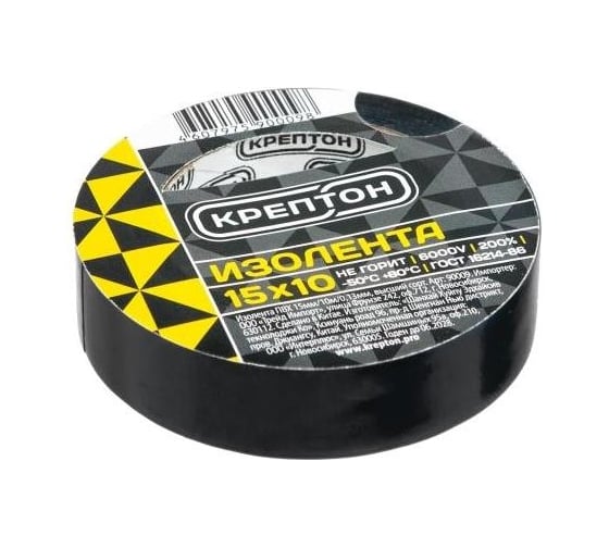 Изображение товара Изолента Крептон 15 мм, 10 м, черный 90001