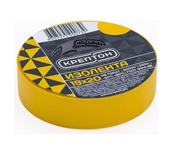 Изображение товара Изолента Крептон 19 мм, 20 м, желтая 90073