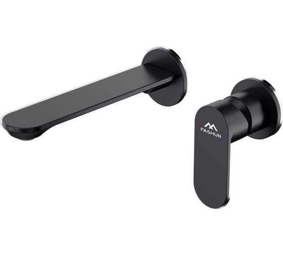 Изображение товара Смеситель встраиваемый FASHUN в комплекте с изливом черный A1185-7