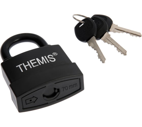 Изображение товара Замок навесной ТУНДРА 70 мм, медный цилиндр, влагозащищенный, короткая дужка, 3 ключа, МИКС 5392201