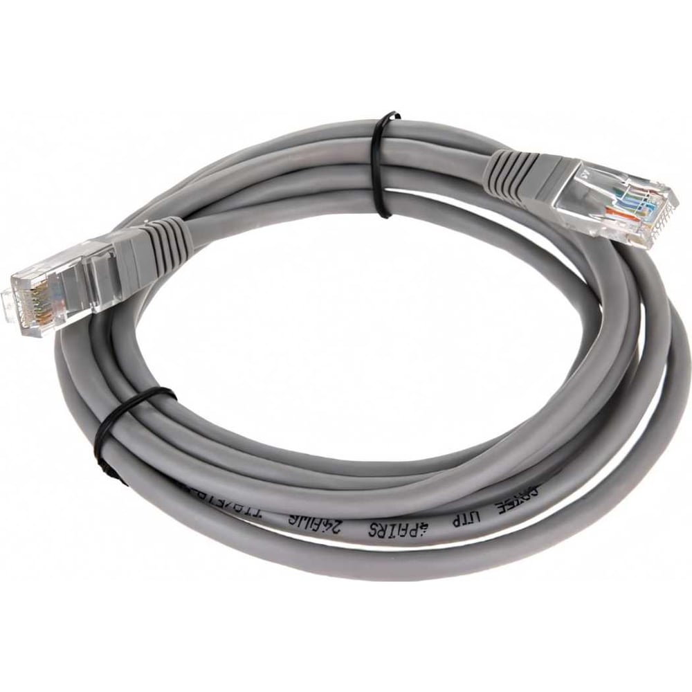 Изображение товара Литой патчкорд Telecom UTP, категория 5е, 2,0м, серый NA102--2M