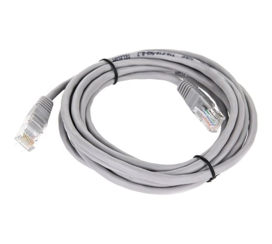 Изображение товара Литой патчкорд Telecom UTP, категория 5е, 3,0м, серый NA102--3M