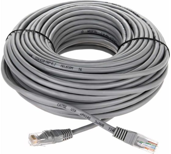 Изображение товара Литой патчкорд Telecom UTP, категория 5е, 30,0м, серый NA102--30M