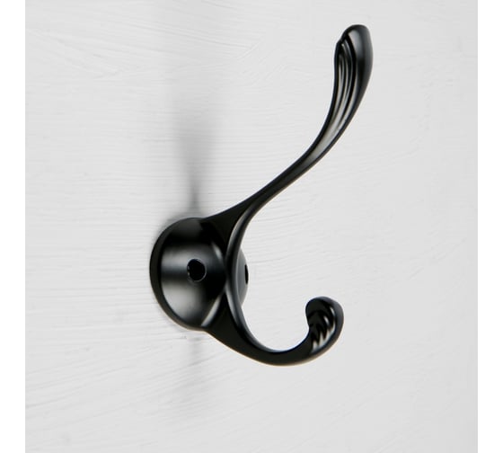 Изображение товара Мебельный крючок CAPPIO RARITY, двухрожковый, цвет черный 7599949