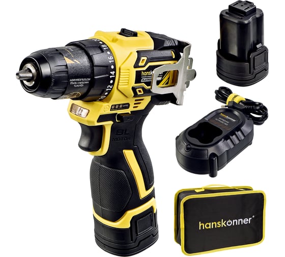 Изображение товара Аккумуляторный шуруповерт Hanskonner HCD1645BLC