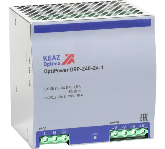 Изображение товара Блок питания КЭАЗ OptiPower DRP-240-24-1 284549