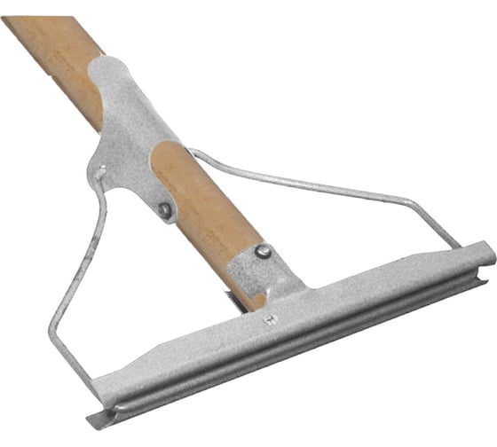 Изображение товара Швабра для пола с металлическим зажимом ОФИСМАГ деревянный черенок 120 см, рабочая часть 20 см 606626