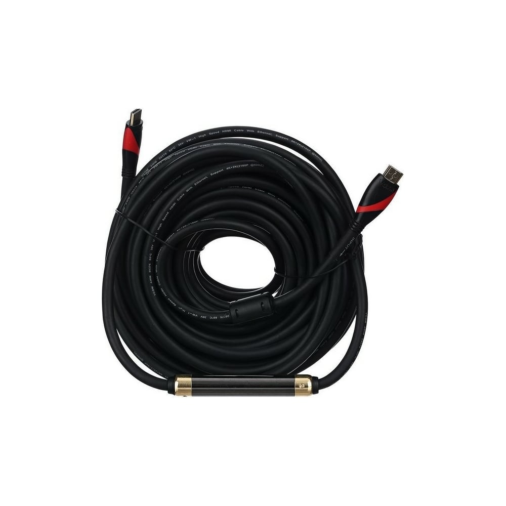 фото Кабель vcom hdmi 19m/m ver. 2.0, 2 фильтра, с усилителем , 20m cg525d-r-20.0