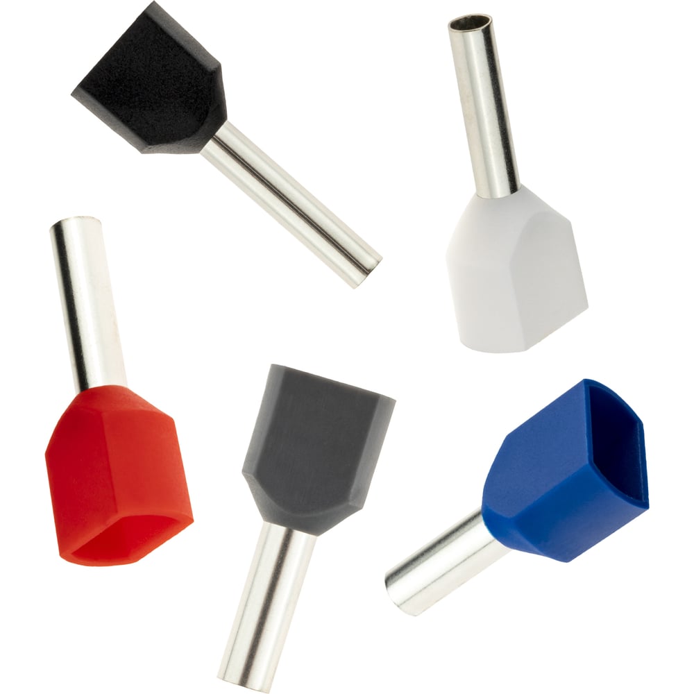 Изображение товара Двойной наконечник-гильза с изолированным фланцем duwi 10 мм² под обжим, 775 шт