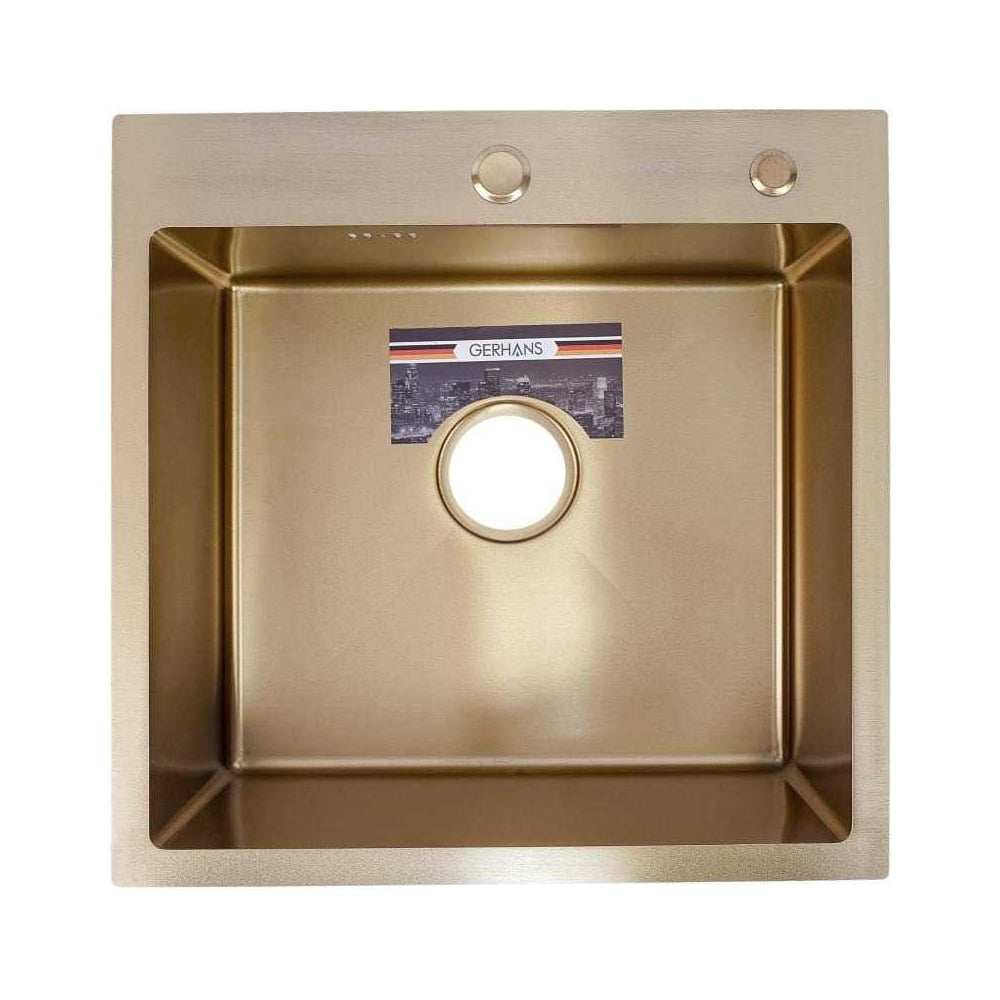 Изображение товара Кухонная мойка Gerhans Премиум 500х500 мм нержавеющая сталь золотой сатин