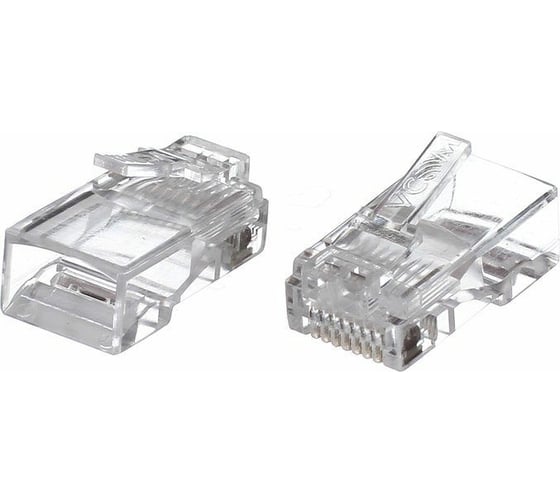 Изображение товара Коннекторы VCOM RJ-45 /8P8C/ для UTP кабеля, 5 категории / упаковка 100 шт./ VNA2200-1/100