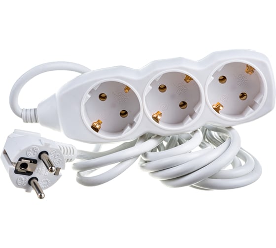 Изображение товара Удлинитель Космос 5м, 3гн. земля, ПВС 1мм2 YKsm5m-3g-Z/K/